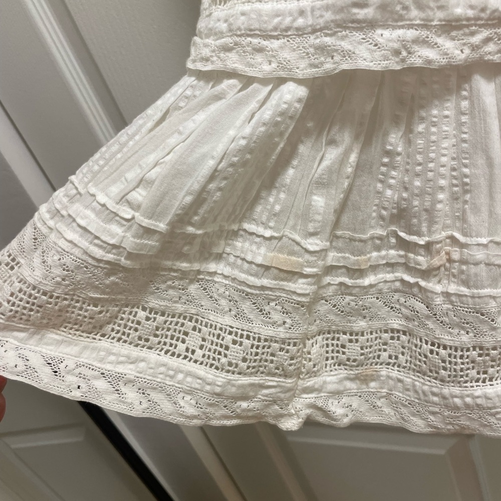 Love shack fancy Stella Mini Dress in vintage white, size L - Picture 4 of 5